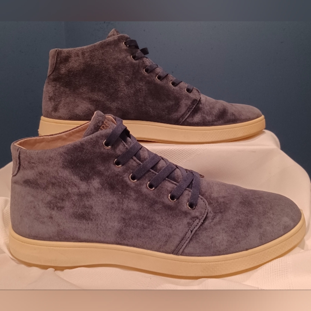 Pre-owned Aureus Men's Blue Nubuck Mid Top shoes Sneakers